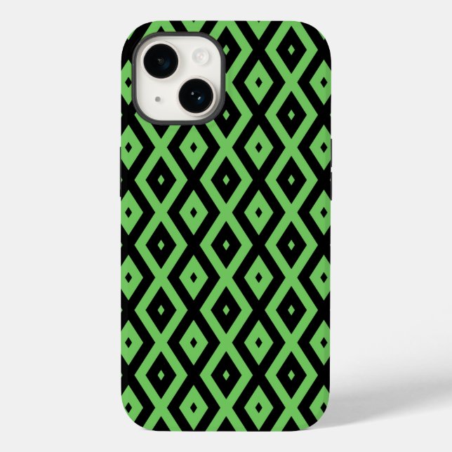 Lime green and black diamond pattern  Case-Mate iPhone case (Back)