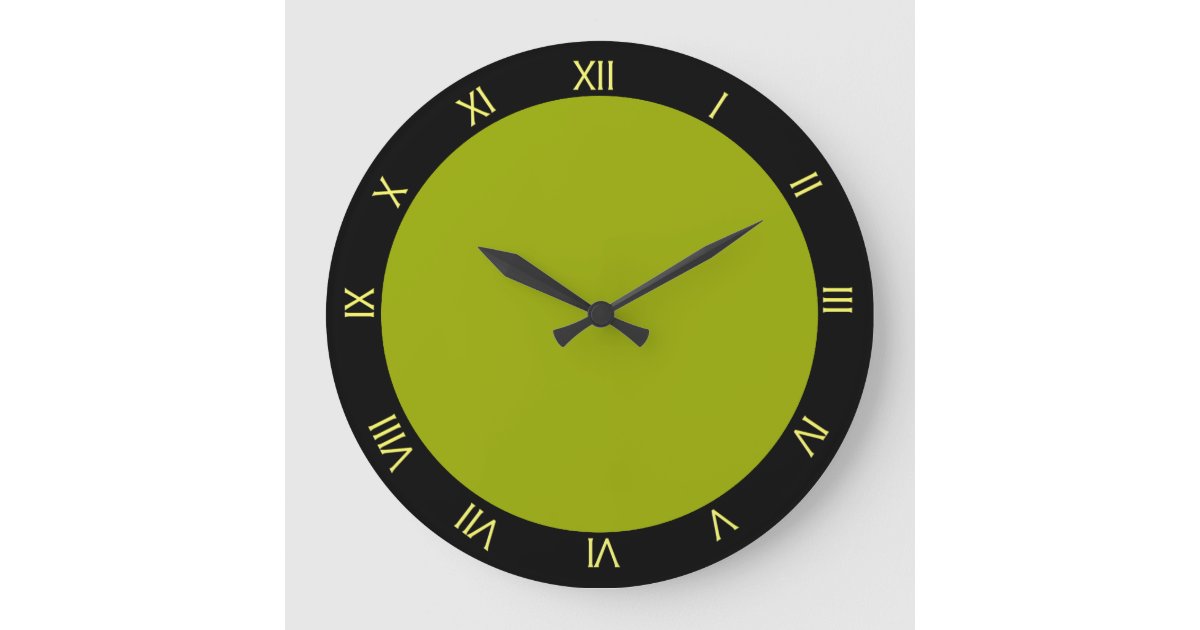 Lime Green and Black Kitchen Wall Clock | Zazzle