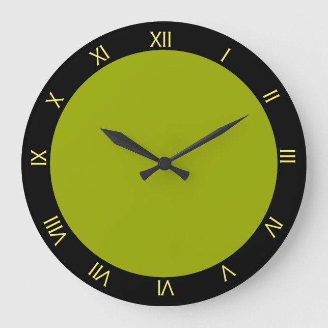 Lime Green and Black Kitchen Wall Clock (Front)