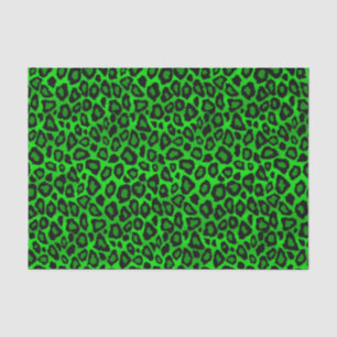 Lime Green and Black Leopard Animal Print Tissue Paper