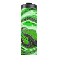 Lime Green and Black Marble Swirls Fluid Art