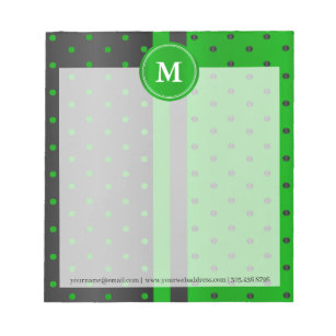 Lime Green and Black Polka Dots Notepad