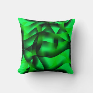 Lime green and black ripples, with shadow? cushion