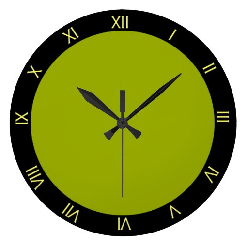 Image of Lime Green and Black Starburst Kitchen Wall Clock