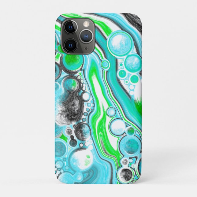 Lime Green and Blue Marble like Swirls    Case-Mate iPhone Case (Back)
