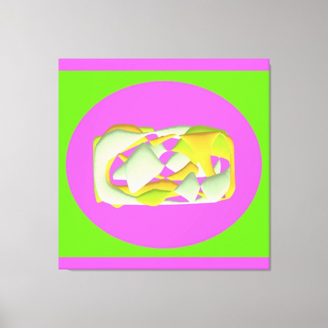 Lime Green and bright purple patterns      Canvas Print (Front)
