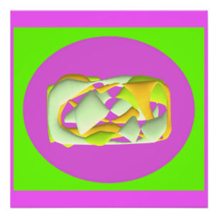 Lime Green and bright purple patterns Poster