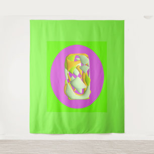Lime Green and bright purple patterns Tapestry