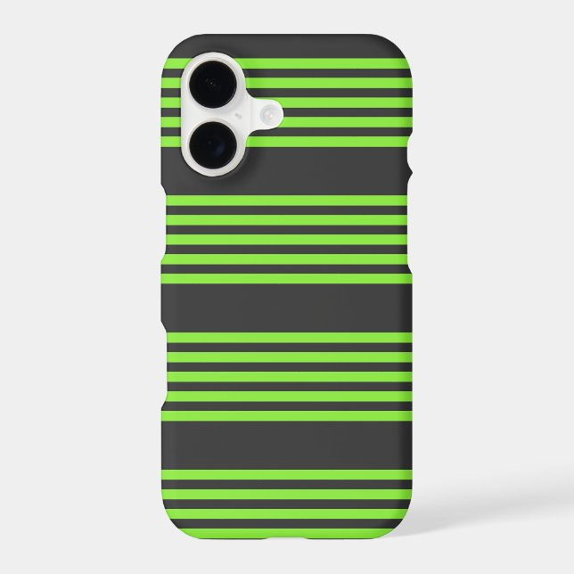 Lime green and charcoal five stripes pattern (Back)