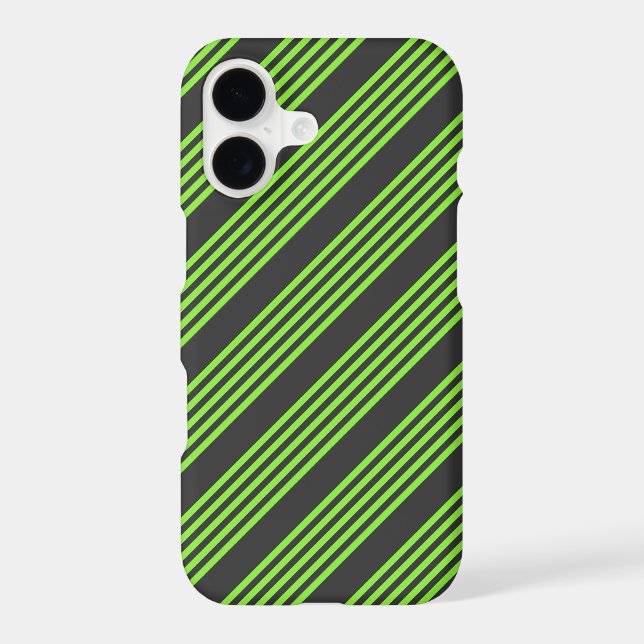 Lime green and charcoal five stripes pattern (Back)