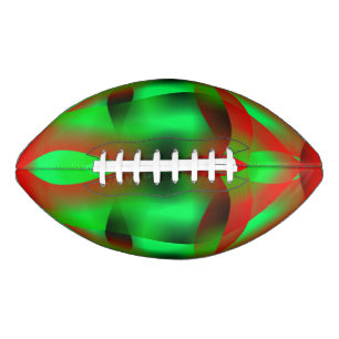 Lime green and clear red ripples, with shadow? american football