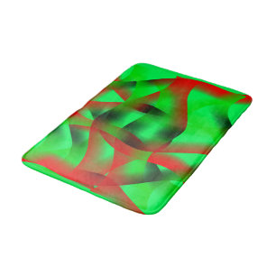 Lime green and clear red undulation, with shadow? bath mat