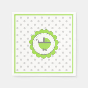 Lime Green and Grey Baby Shower Napkin