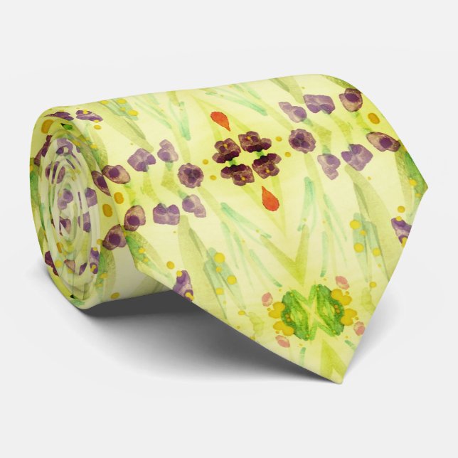 Lime green and plum tie (Rolled)