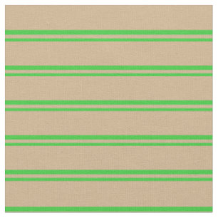 Lime Green and Tan Lined/Striped Pattern Fabric