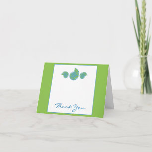 Lime Green and Turquoise Seashell Thank You Card