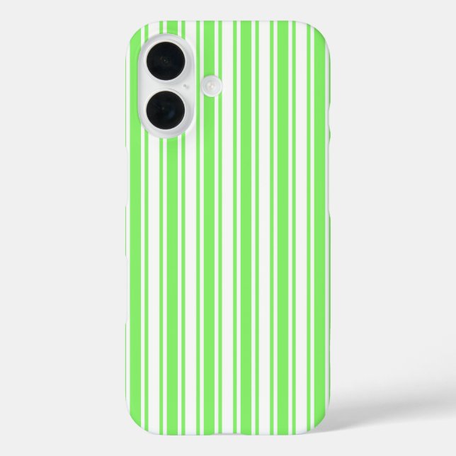 Lime green and white candy stripes Case-Mate iPhone case (Back)