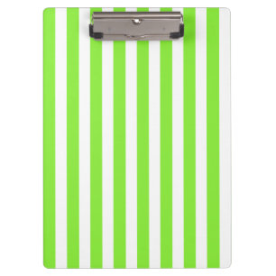 Lime green and white candy stripes clipboard