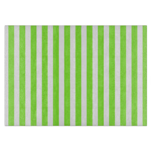 Lime green and white candy stripes cutting board