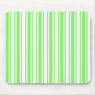 Lime green and white candy stripes mouse mat