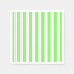 Lime green and white candy stripes napkin