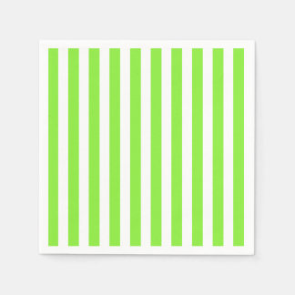 Lime green and white candy stripes napkin