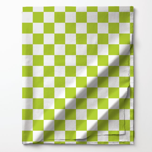 Lime Green and White Chequered Pattern Fabric (Creator Uploaded)