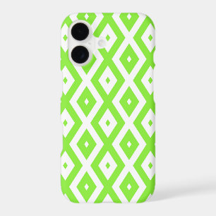 Lime green and white diamond pattern