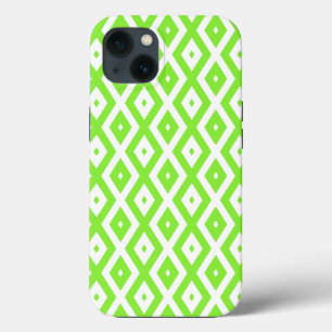 Lime green and white diamond pattern Case-Mate iPh iPhone 13 Case