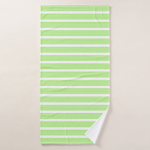 Lime green and white five stripes pattern bath towel