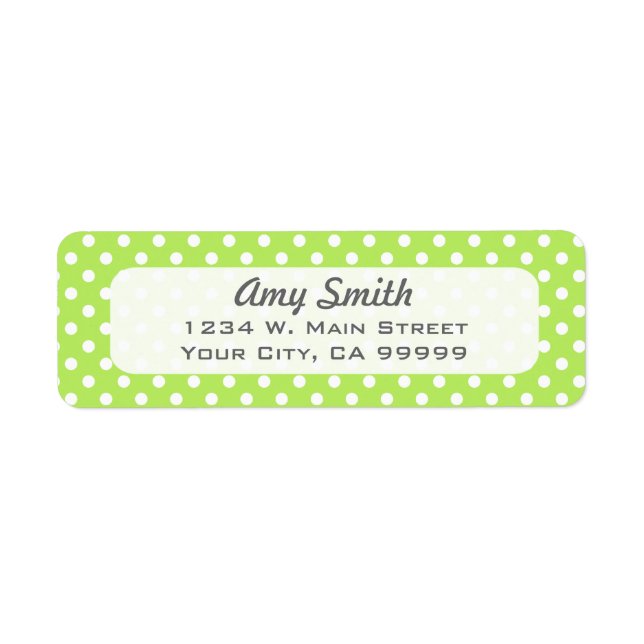 Lime Green and White Polka Dots (Front)