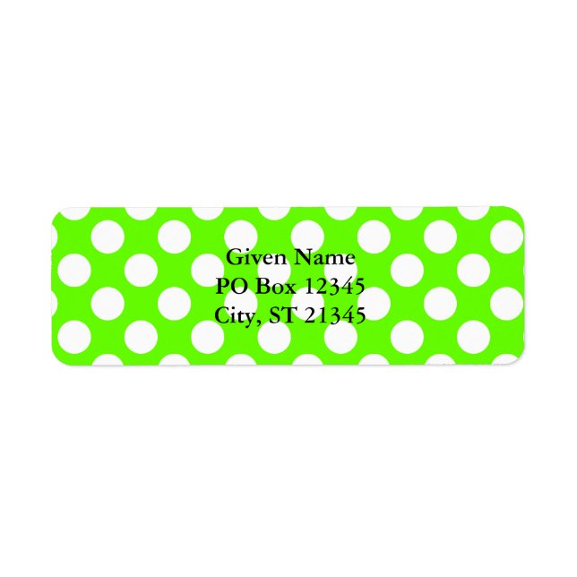 Lime Green and White Polka Dots (Front)