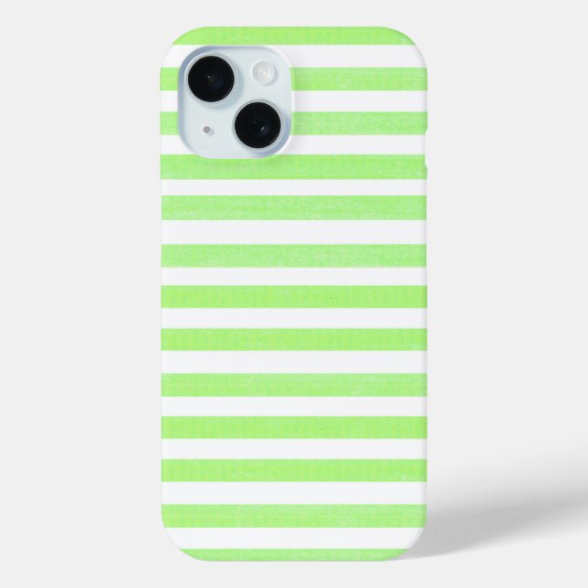 Lime Green and White Stripe Case-Mate iPhone Case (Back)