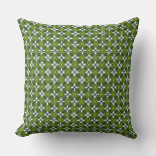 Lime Green and Woven White Light Effect Cushion