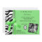 Lime Green And Zebra Striped Birthday Party Invite