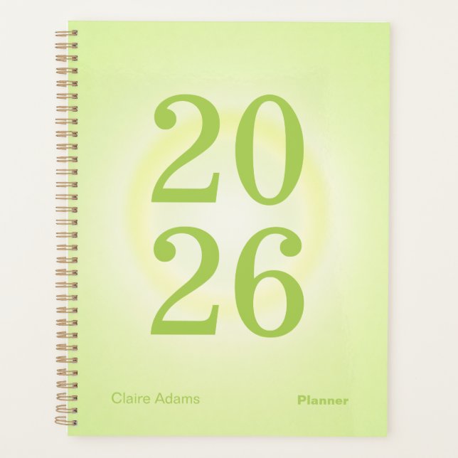 Lime Green Aura Big Year Planner (Front)