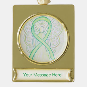 Lime Green Awareness Ribbon Angel Art Ornament