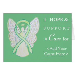 Lime Green Awareness Ribbon Angel Greeting Card