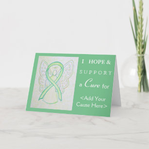 Lime Green Awareness Ribbon Art Greeting Cards