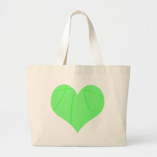 Lime Green Basketball Large Tote Bag