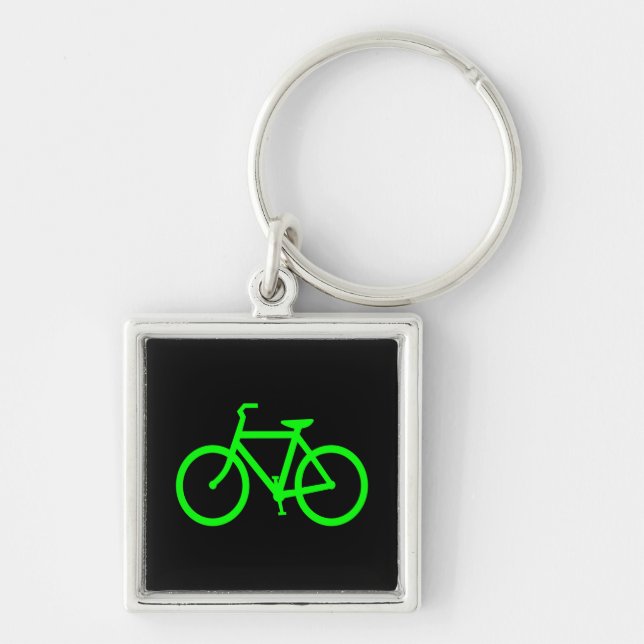 Lime Green Bike Key Ring (Front)