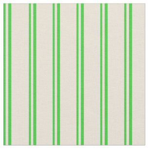 Lime Green & Bisque Coloured Lines/Stripes Pattern Fabric