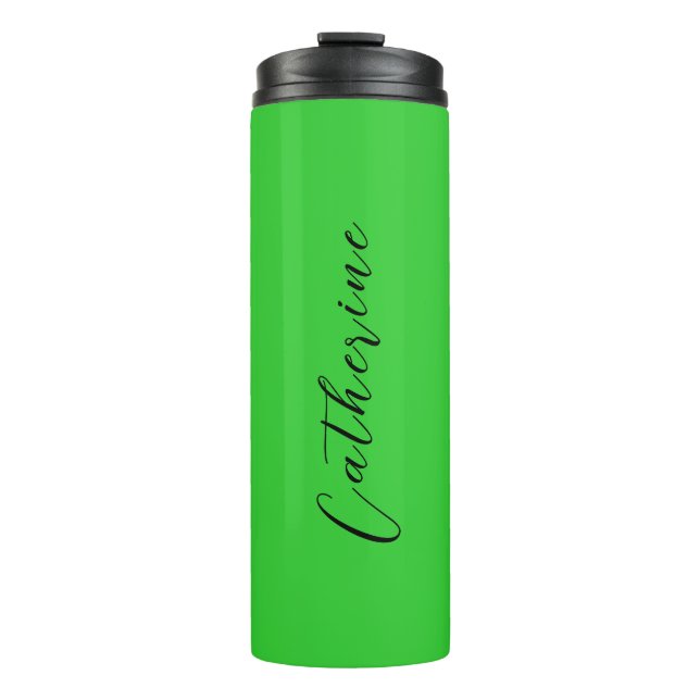 Lime Green Black Elegant Minimal Customised Thermal Tumbler (Front)
