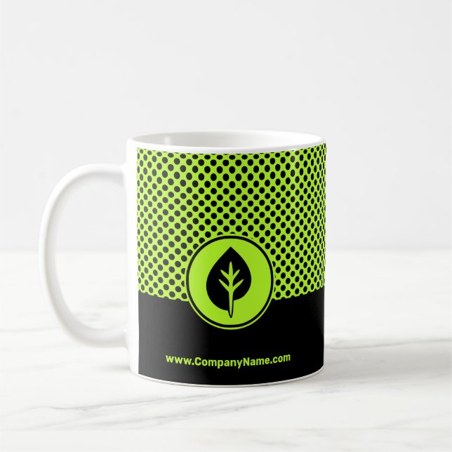 Lime-Green & Black Entrepreneur Promotional Coffee Mug (Left)