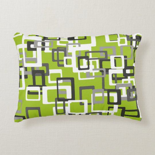 Lime Green Black Grey White Geometric Throw Pillow Zazzle Co Uk
