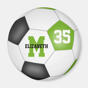lime green black soccer team colours magnet