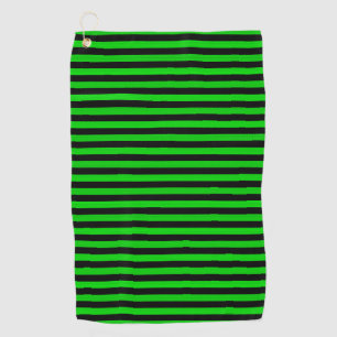 Lime Green Black Stripes Seamless pattern Golf Towel