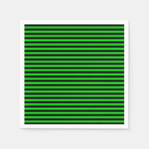Lime Green Black Stripes Seamless Pattern Napkin