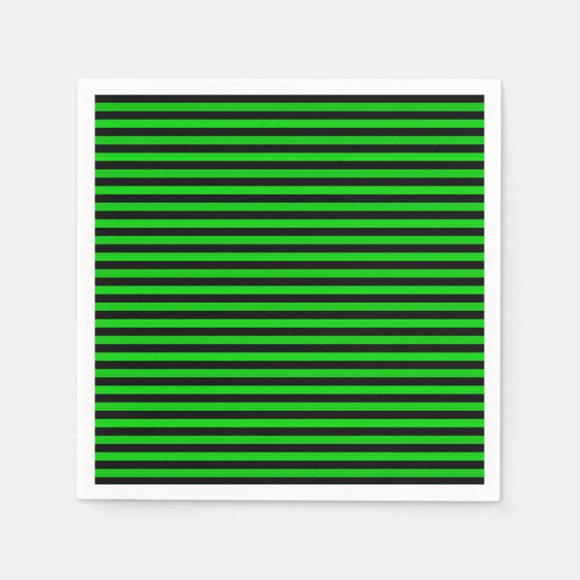 Lime Green Black Stripes Seamless Pattern Napkin (Front)