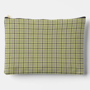 Lime Green Blue Plaid Classic Pattern Retro Accessory Pouch